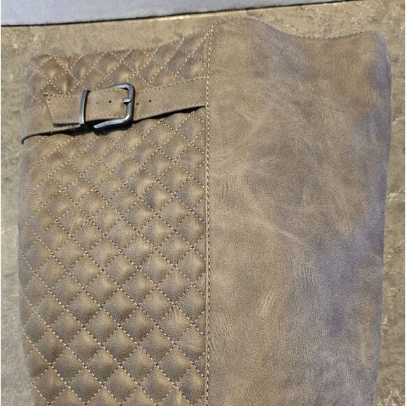 Torrid Wide Calf Stretch & Quilted Over Knee Boots Brown Taupe Womans Size 8.5 W - Picture 6 of 13